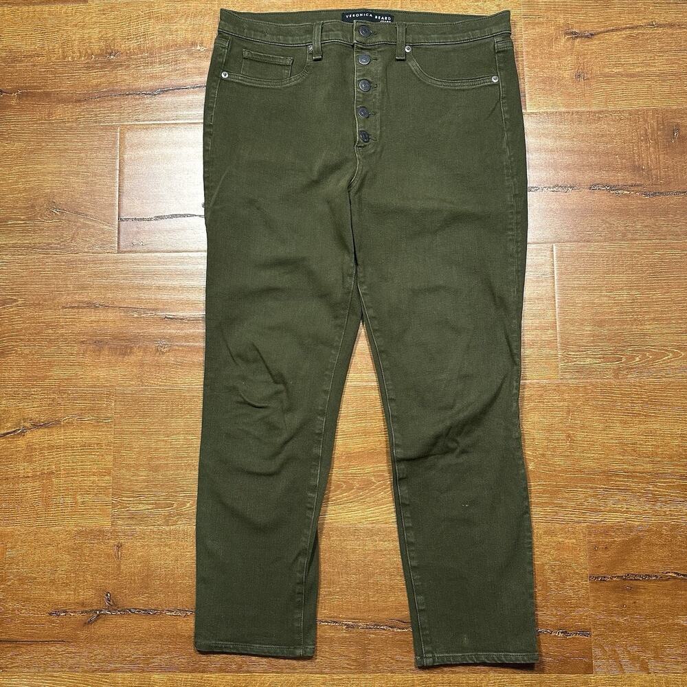 Veronica Beard Jeans Womens 32x26 Olive Green Chino Pants Army Retro City USA - Picture 1 of 16